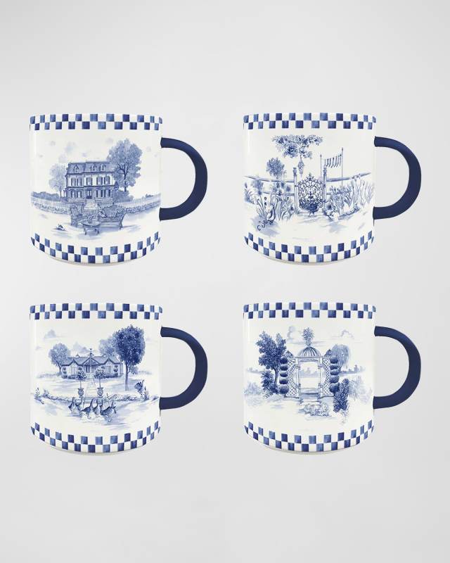 Royal Toile Mugs, Set of 4